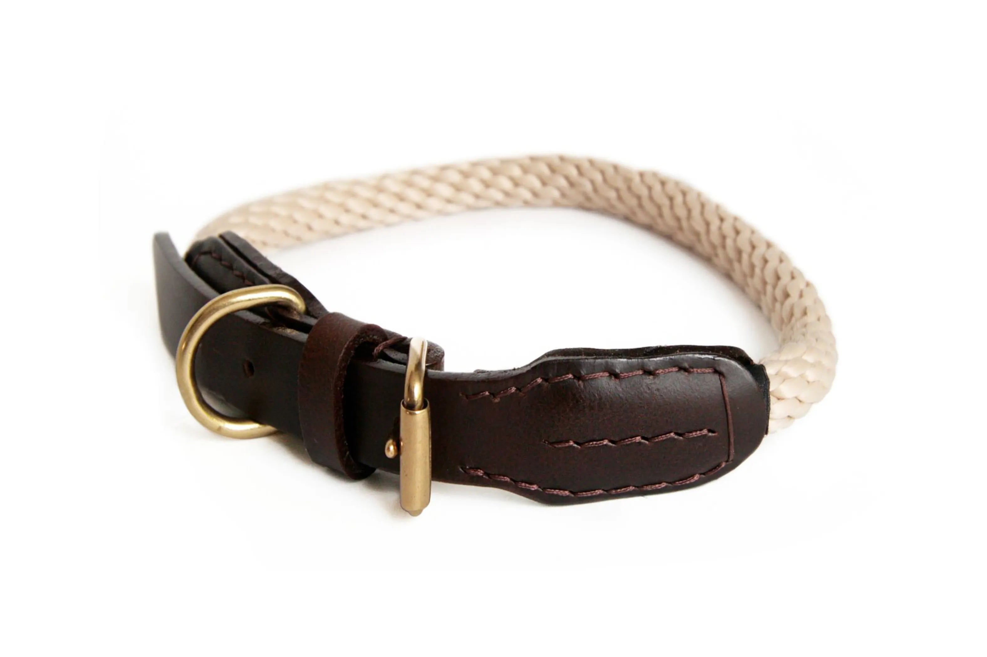 Rope and Leather Collar with Buckle (26 in)