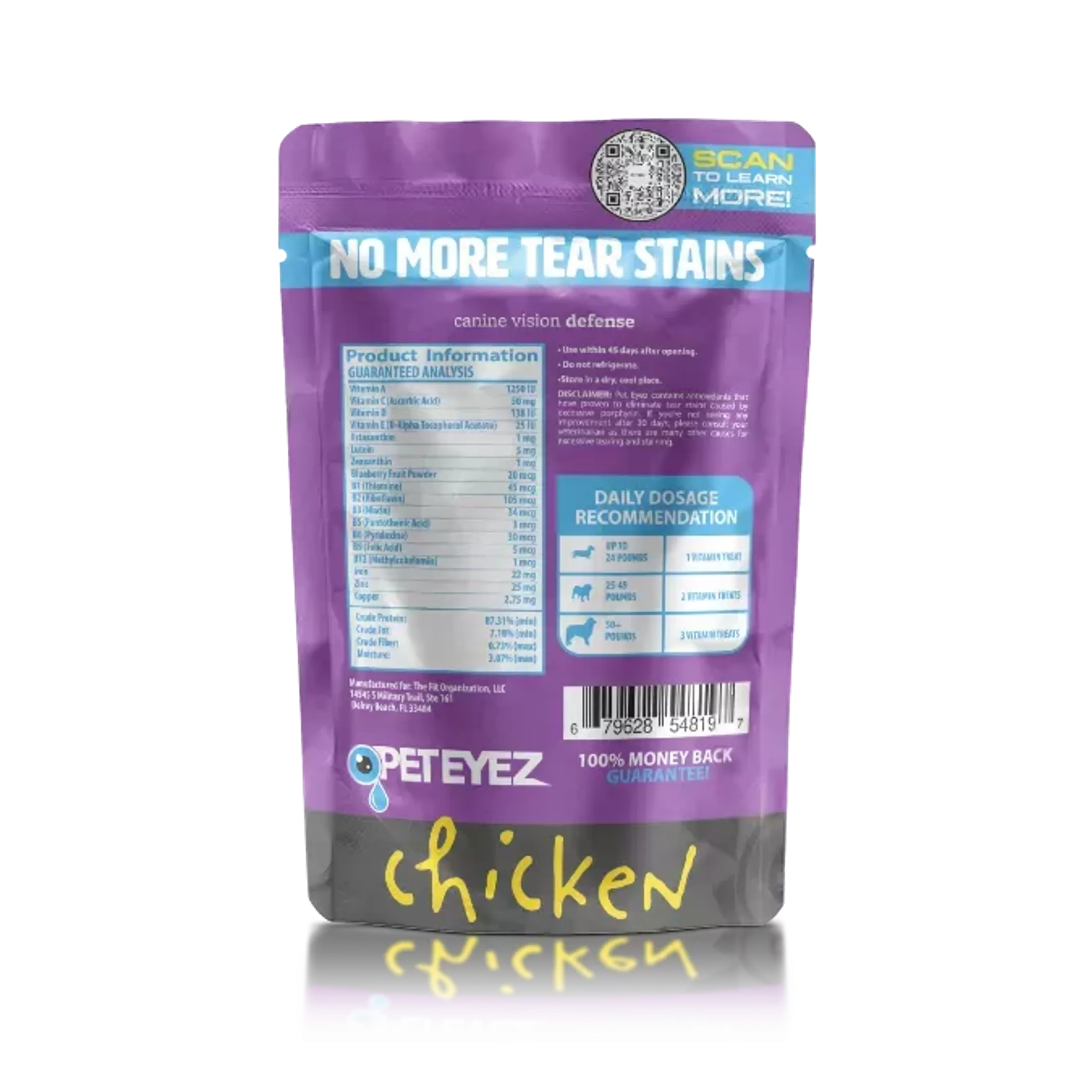 Pet Eyez Vitamin Treats - Chicken - Color: Purple | Size: 4 X 6 | Pack Of: 35