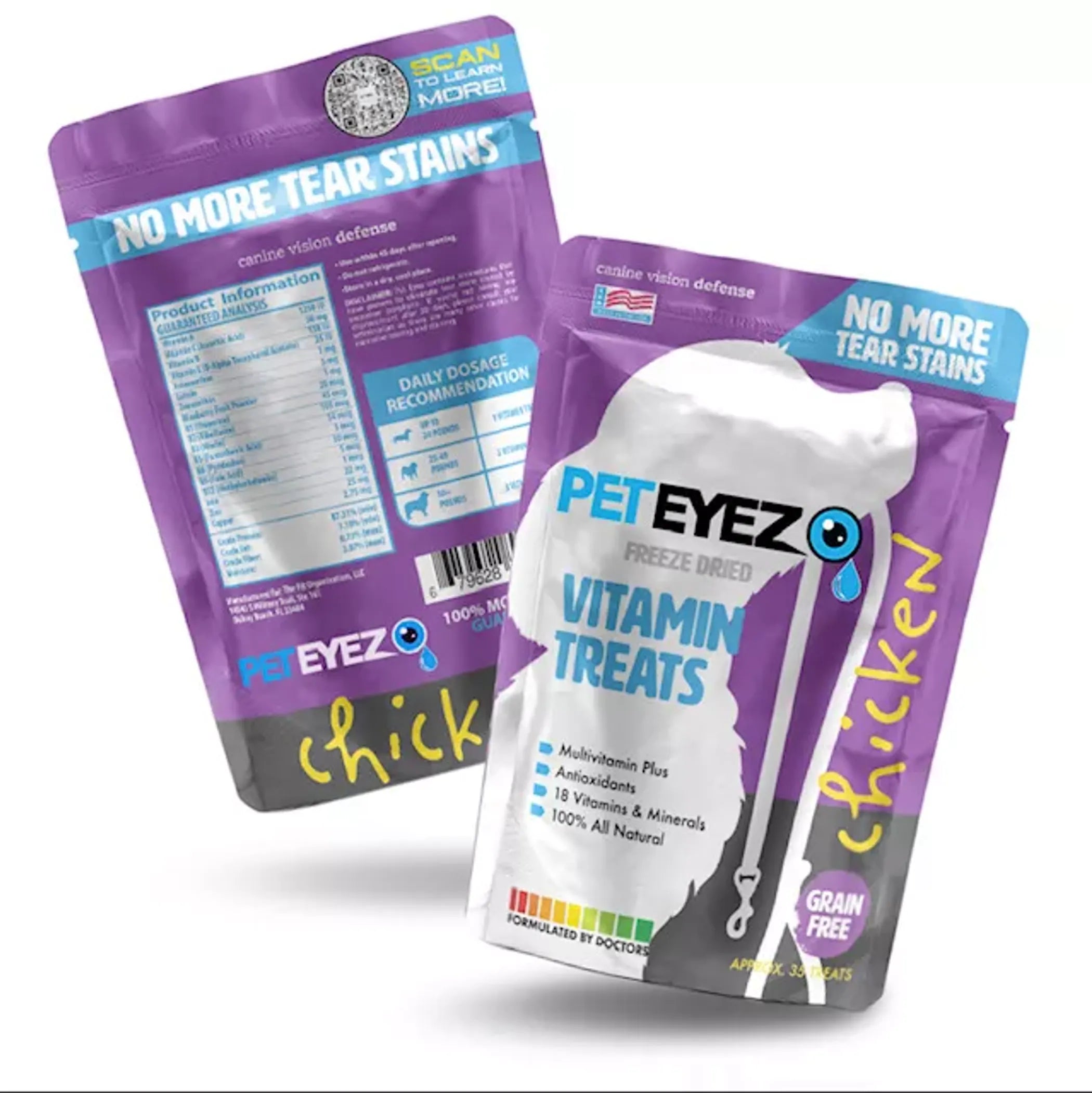 Pet Eyez Vitamin Treats - Chicken - Color: Purple | Size: 4 X 6 | Pack Of: 35