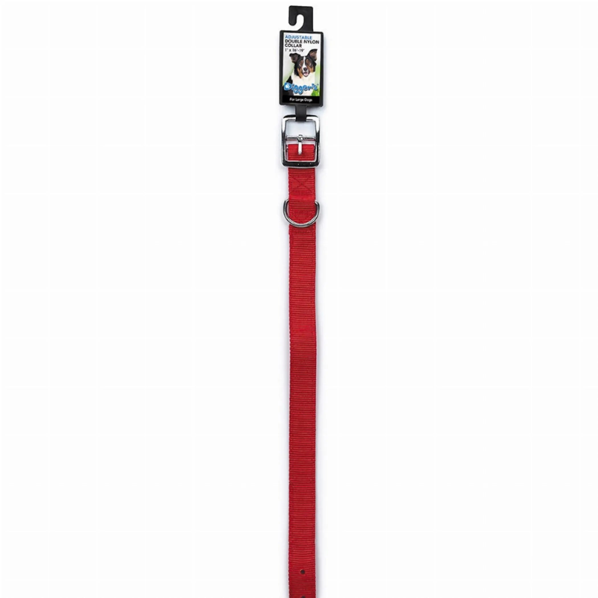 Diggers 1in Dbl Nylon Collar 18in Red