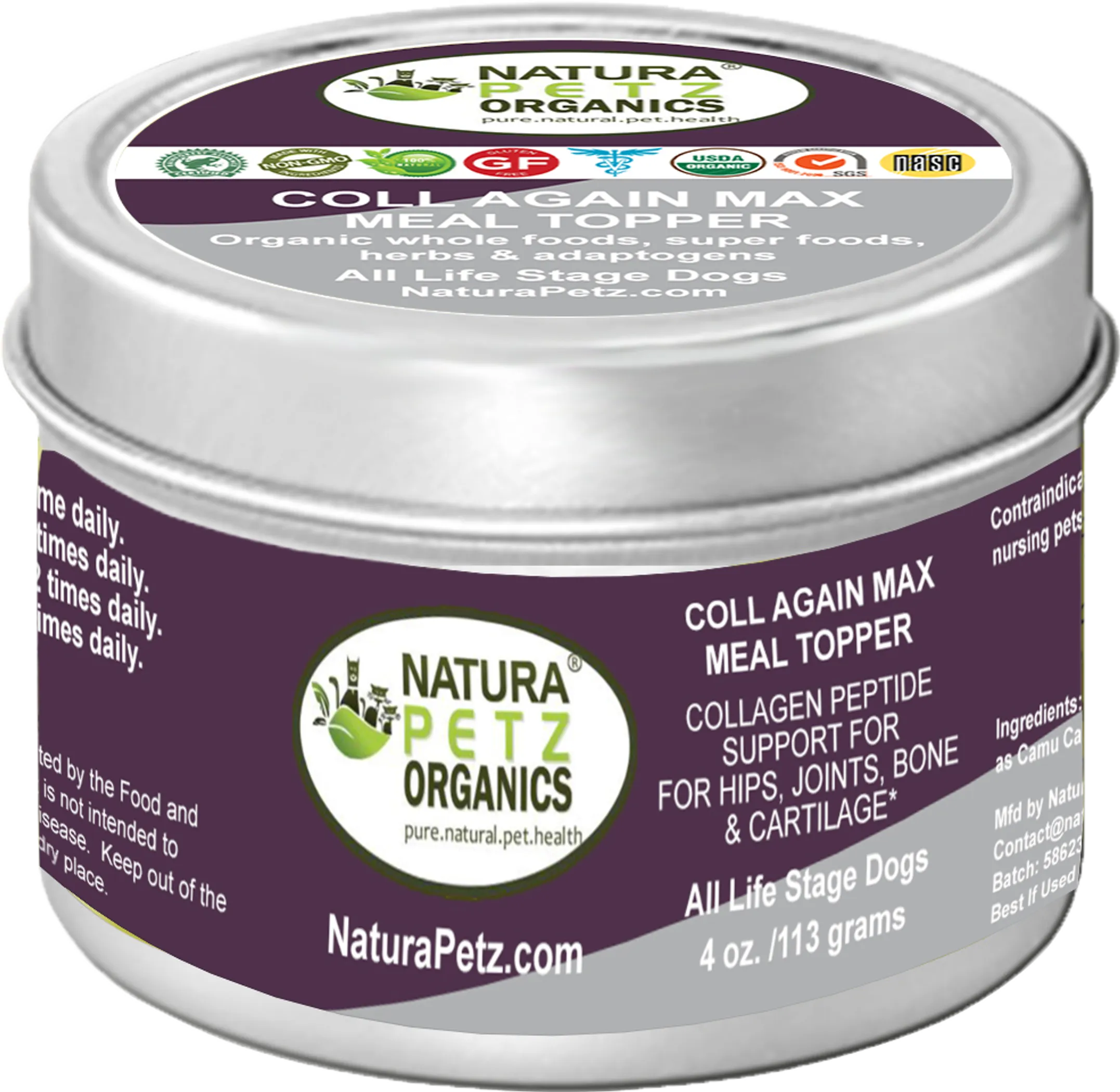 Coll Again Max Collagen Peptide Support Meal Topper* Hips, Joint, Bone & Cartilage Support* Dogs & Cats*