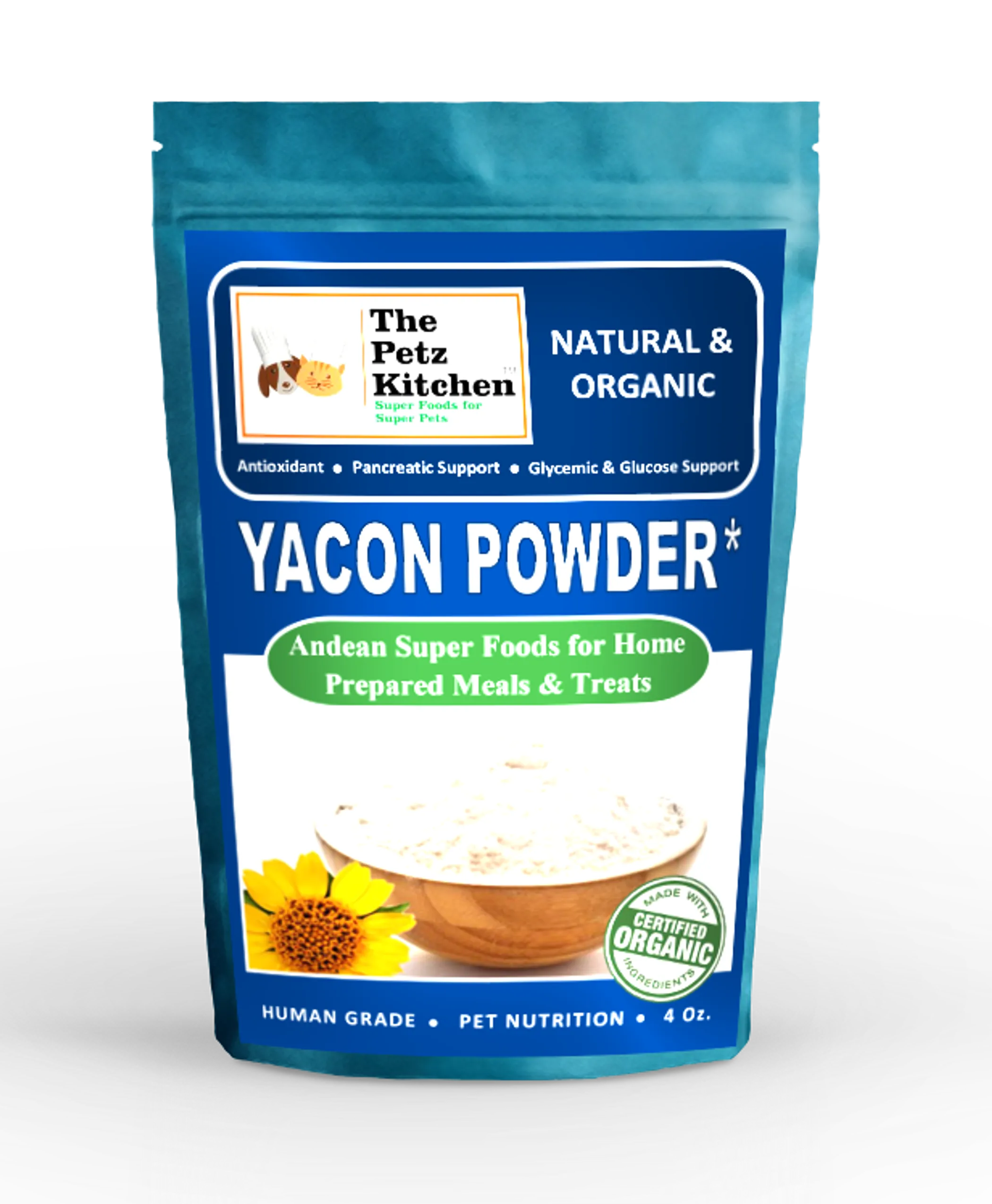 Yacon Leaf - Antioxidant Pancreatic Support* Glycemic & Glucose Support* The Petz Kitchen - Organic Human Grade Ingredients For Home Prepared Meals & Treats