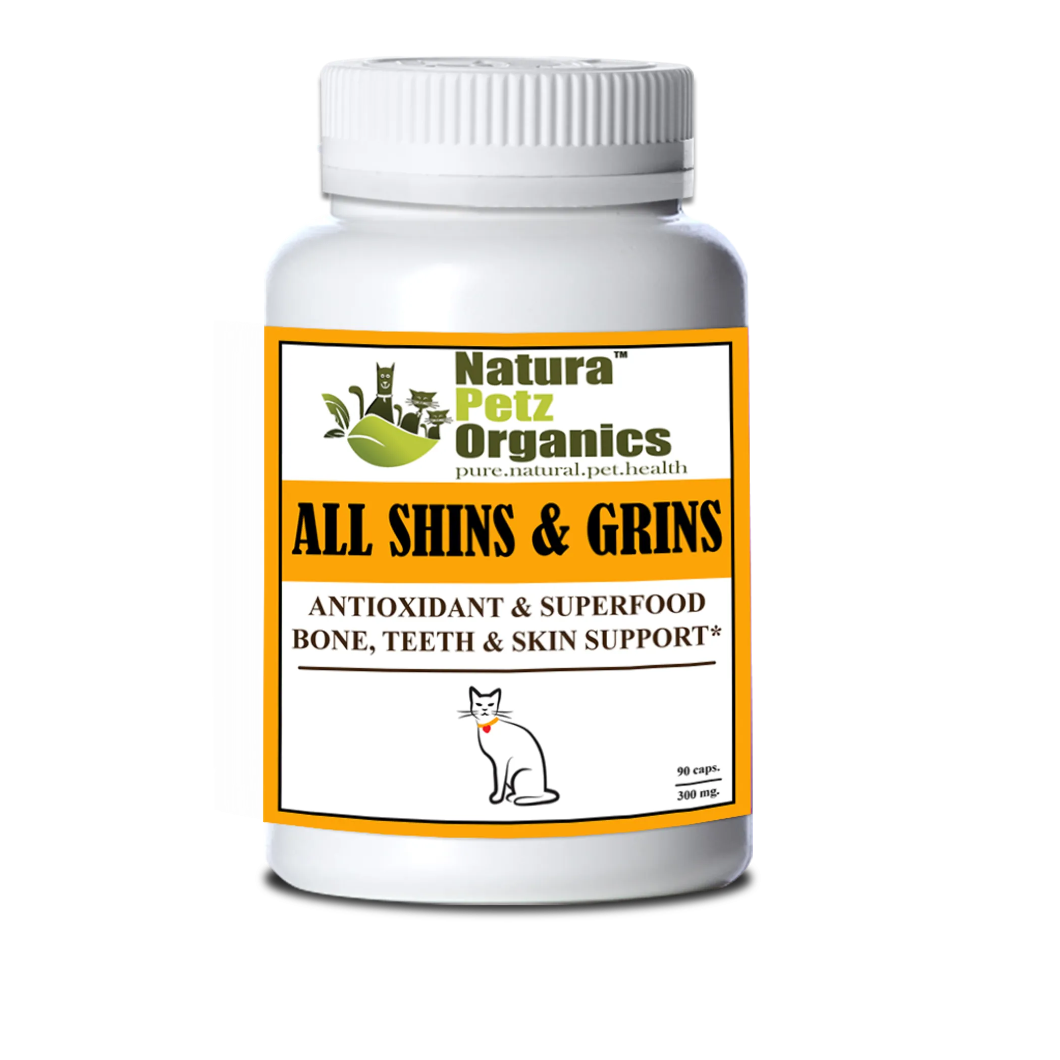 All Shins & Grins Capsules - Antioxidant Super Food Bone, Eye, Teeth & Skin Support Dog & Cat*