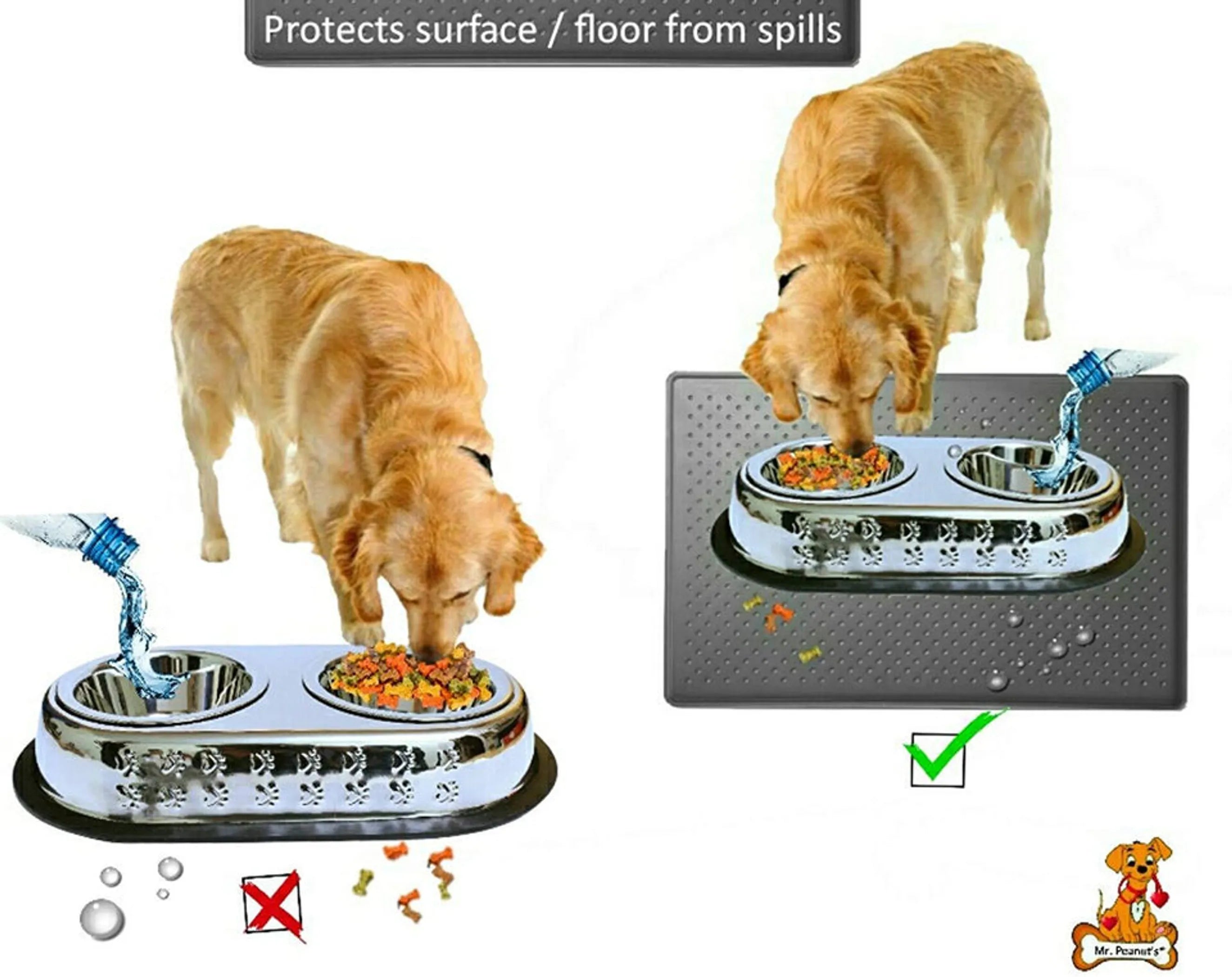 Silicone Pet Food Mat by Mr. Peanut's