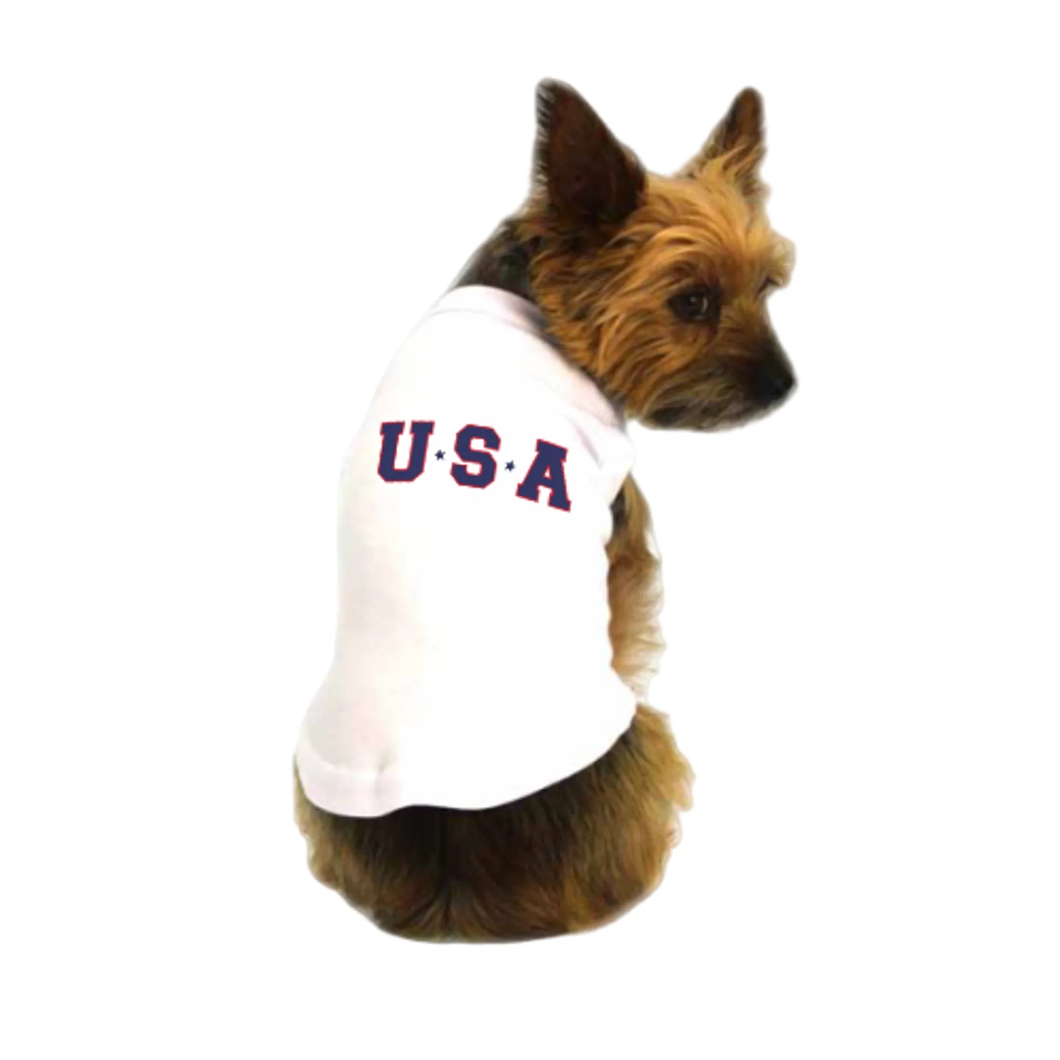 Star-Spangled Pup Tee White USA Dog Shirt