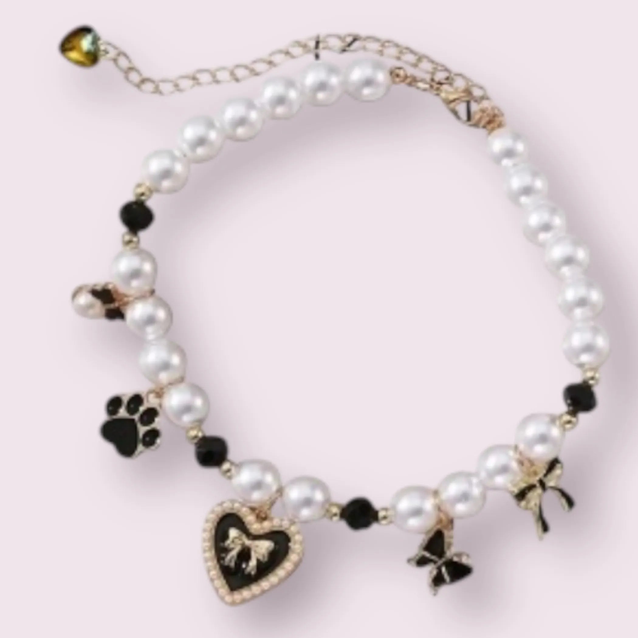 Paws & Pearls Dog Charm Necklace