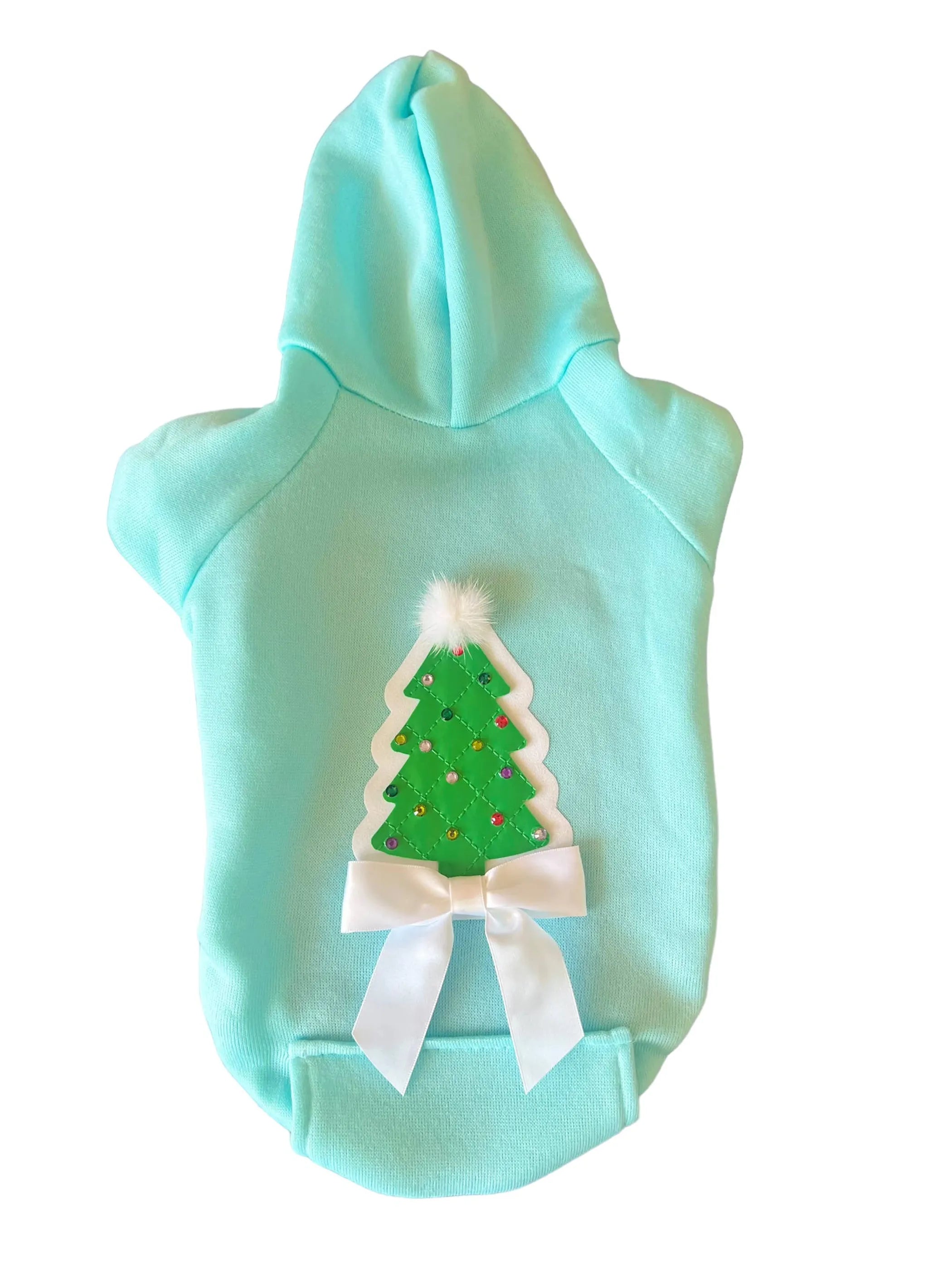 Quilted Christmas Tree Dog Hoodie