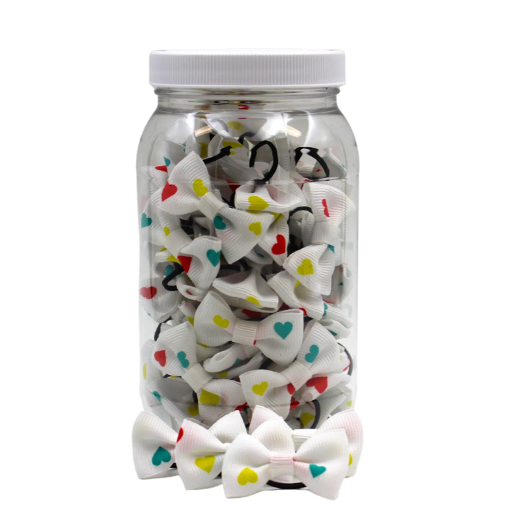 GD111 | 50-100 Heart Groomers Dinky Dog / Cat Bows in Jar|Pets Ribbons