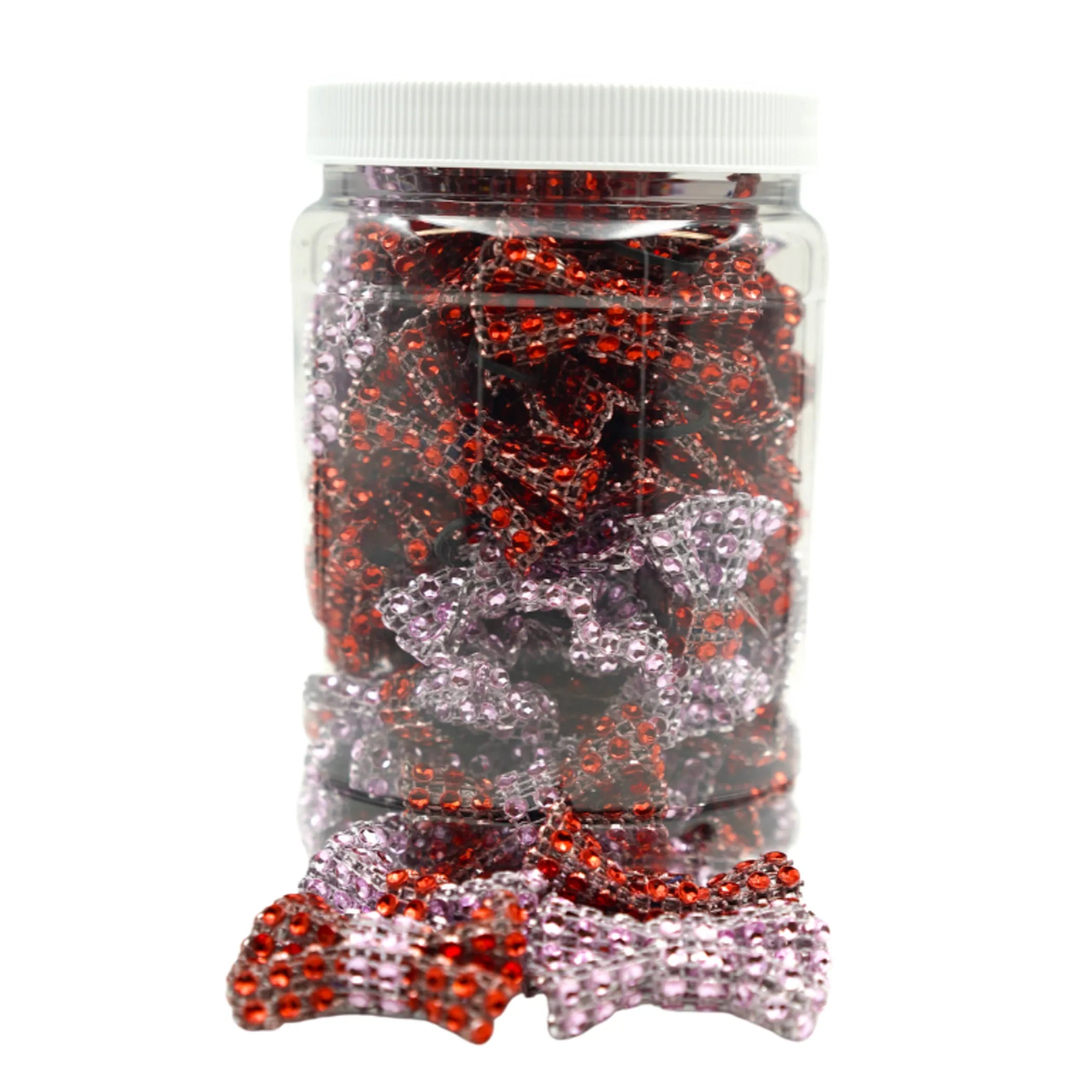 GG001X | Groomers Jar | 50-100 dog bows in a jar - Bling Valentines 1.5