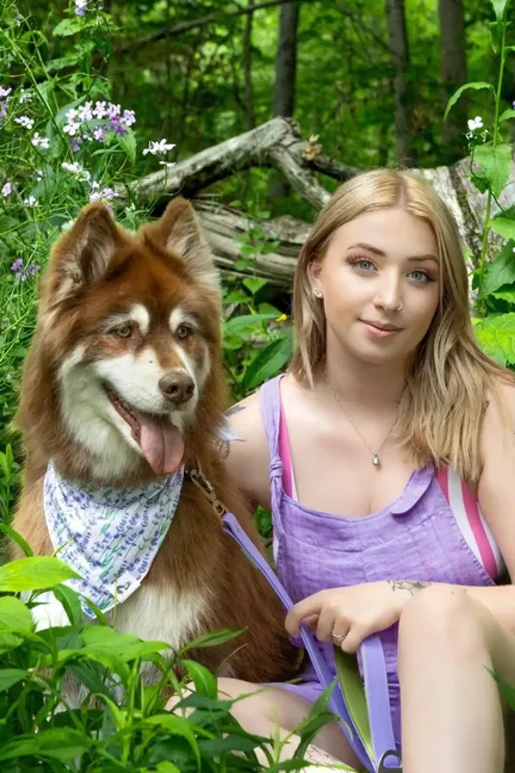 Lavender Blooms Dog Bandana