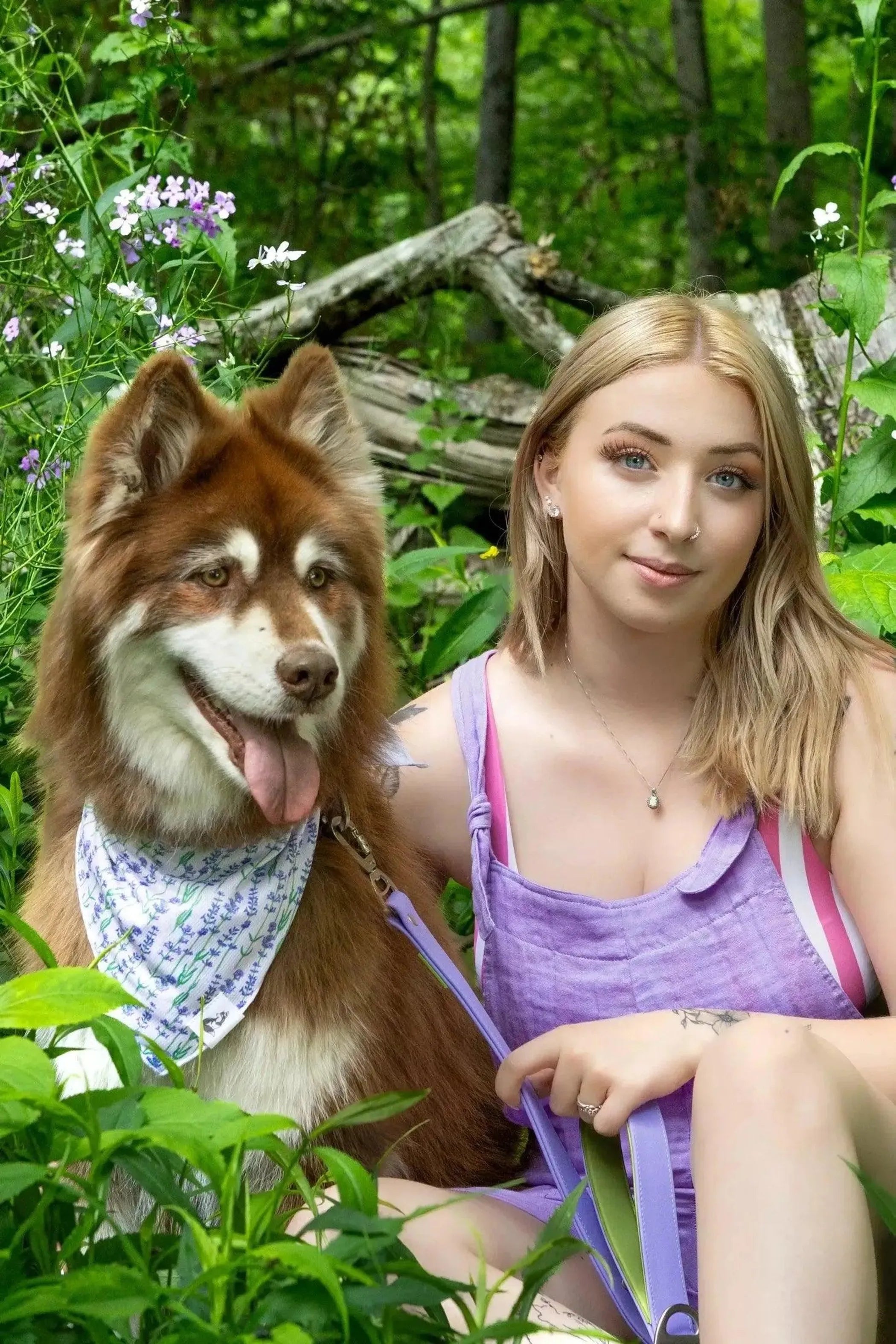 Lavender Blooms Dog Bandana & Matching Keychain