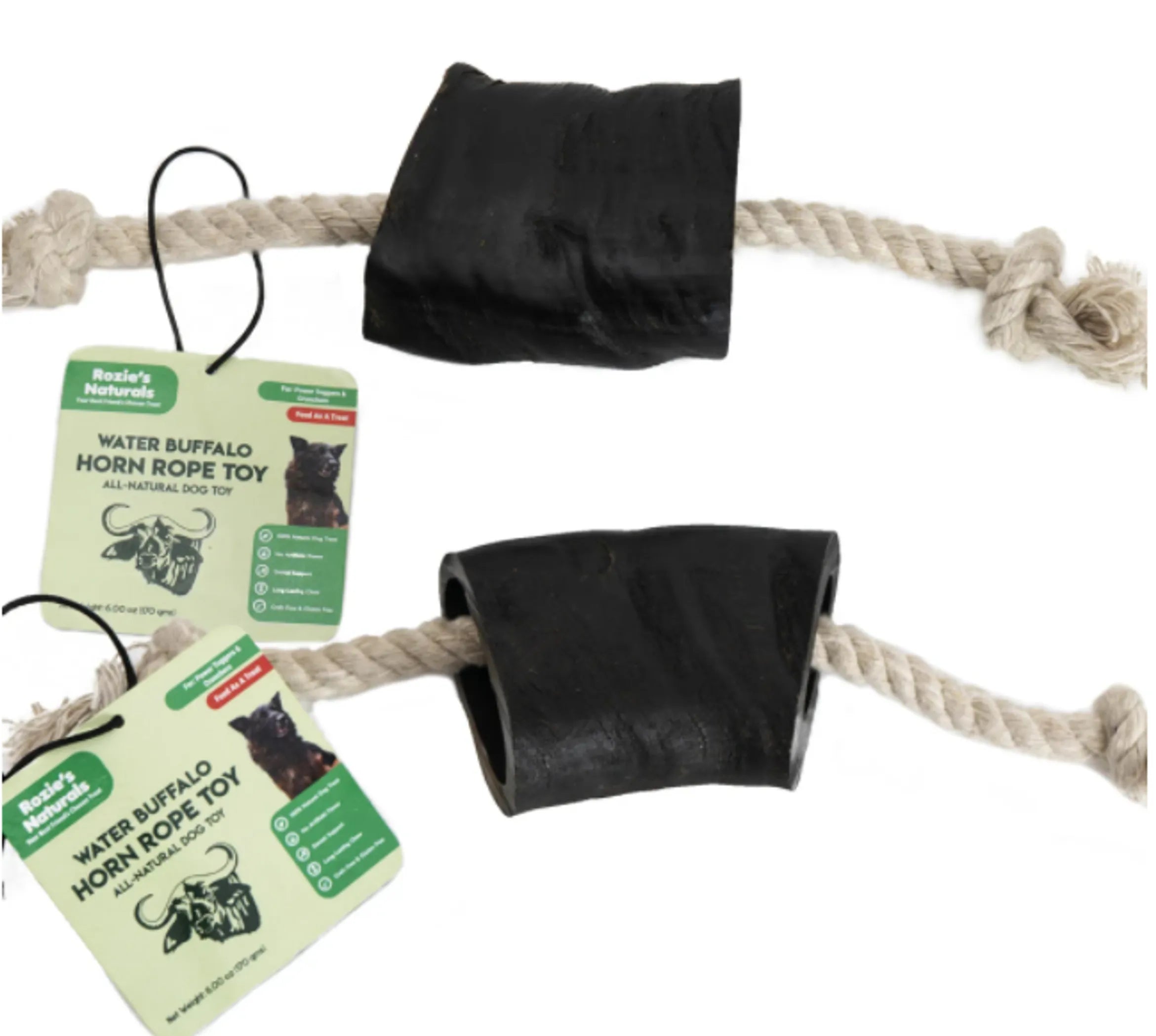 WATER BUFFALO HORN ROPE TUG TOY-100% Cotton Rope 14